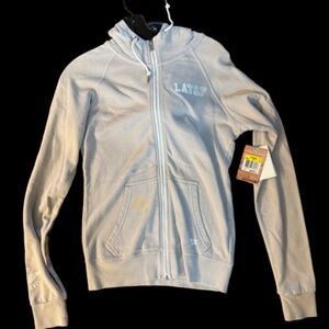 NEW NWT NIKE Cream Long Sleeve Full Zip Hooded Sweatshirt Size Small LA Track an